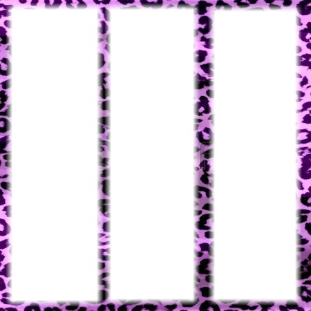 3 cadre au fond léopard violet Фотомонтажа
