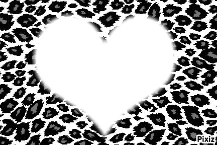 coeur en leopard noir et gris Fotomontaggio