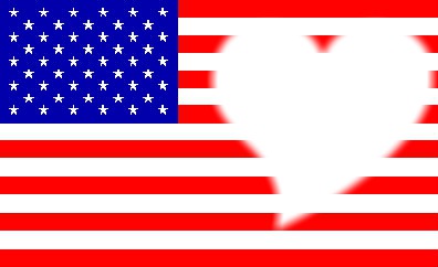 coeur avec drapeau américain <3 Fotomontāža