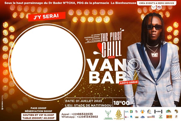 J'y serai pour The First Chill avec Vano Baby Photomontage