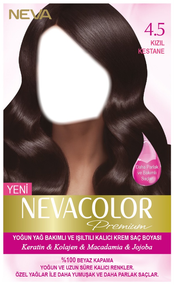 Nevacolor Premium 4.5 Kızıl Kestane - Kalıcı Krem Saç Boyası Seti Fotoğraf editörü