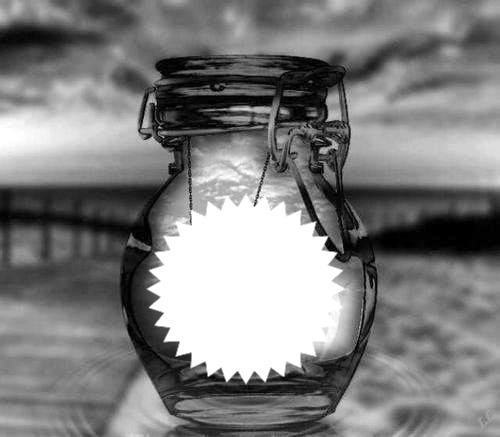bocal noir et blanc Photo frame effect