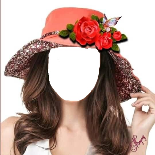 renewilly sombrero rosas Montaje fotografico