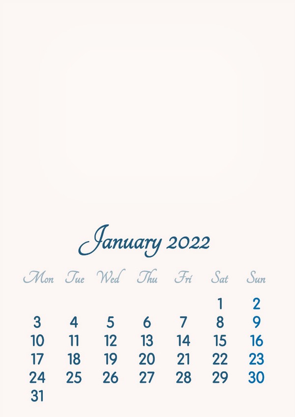 Calendar 2022 English January Calendar 2022