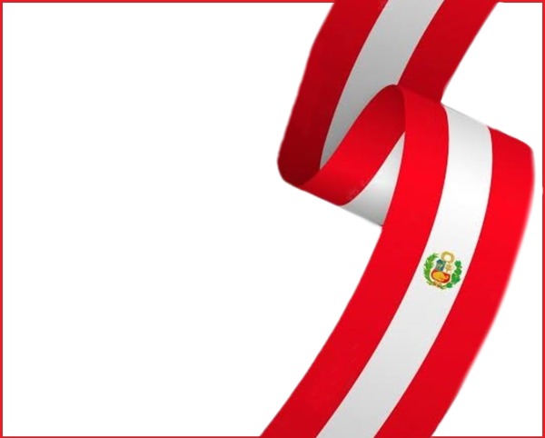 cinta bicolor, rojo y blanco, Perú. Photomontage