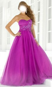 robe de soirée violette Фотомонтажа