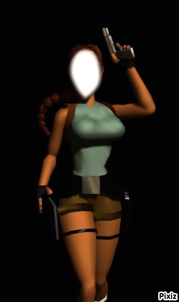 Lara Croft Fotomontažas