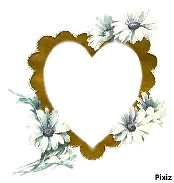 Le coeur aux fleurs blanches フォトモンタージュ