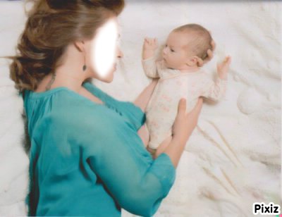 Bébé et sa maman Photo frame effect