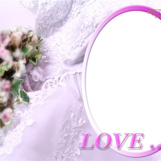 Bill Love oval pink frame Fotomontažas