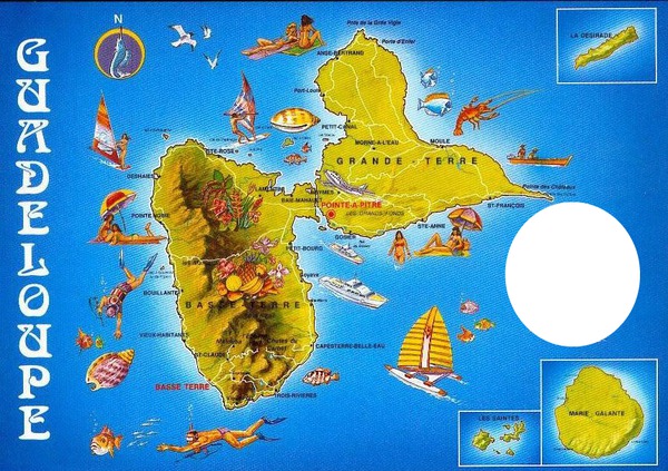 Guadeloupe carte Fotomontaža