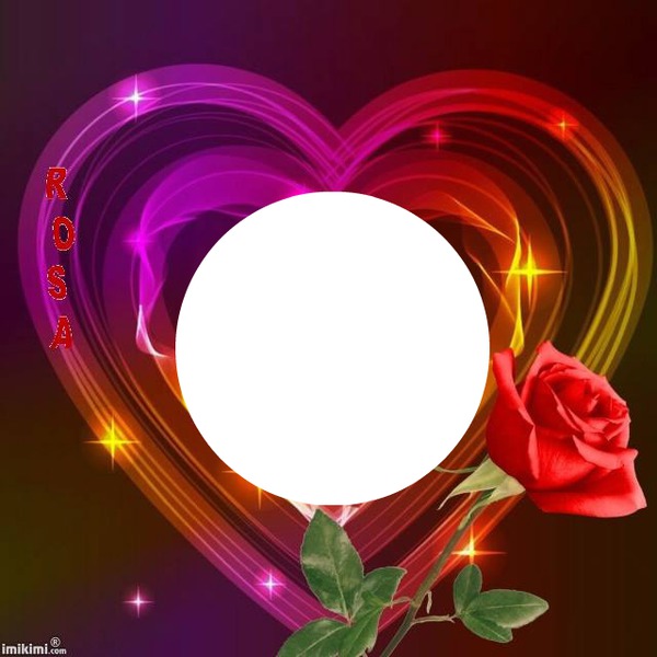 corazon con rosa Fotomontage