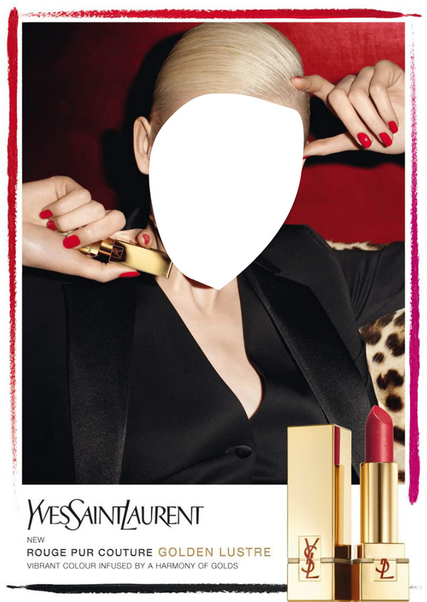 Yves Saint Laurent Rouge Pur Couture Golden Lustre Lipstick Advertising 3 Fotomontažas