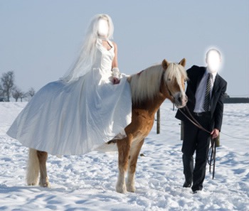 mariage a cheval フォトモンタージュ