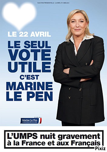 Votez Marine Le Pen Fotomontaggio