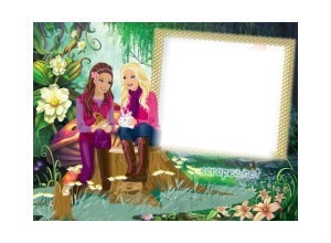 Moldura Barbie na Floresta Fotomontaža