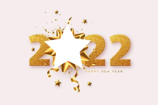 Happy New Year 2022, estrella, 1 foto フォトモンタージュ