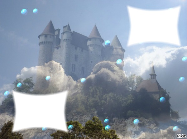 le château dans les nuages フォトモンタージュ