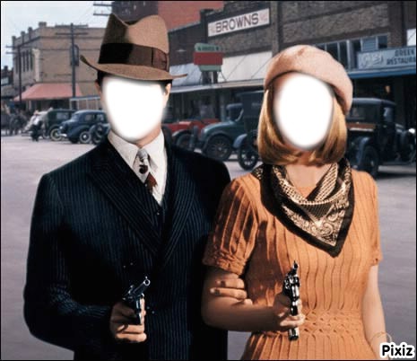 Bonnie and clyde Photo frame effect
