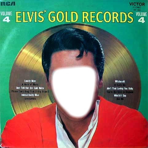 Elvis gold records 4 Photo frame effect