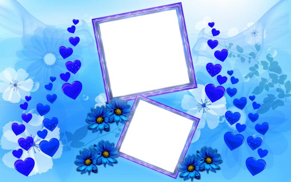 Cadre d'amour bleu Photo frame effect