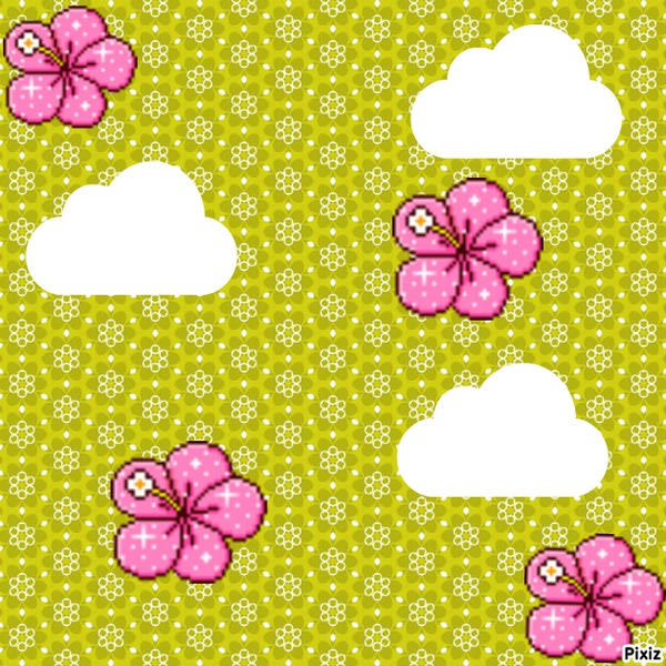 flower clouds Photo frame effect