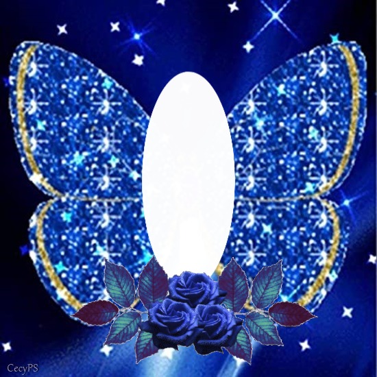 Cc Bella mariposa azul Montaje fotografico