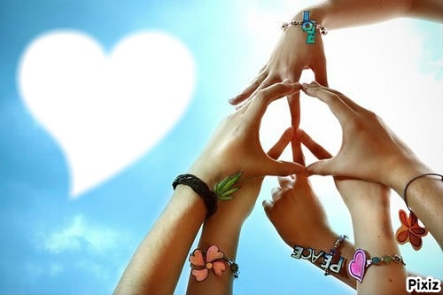 Peace and love Photo frame effect
