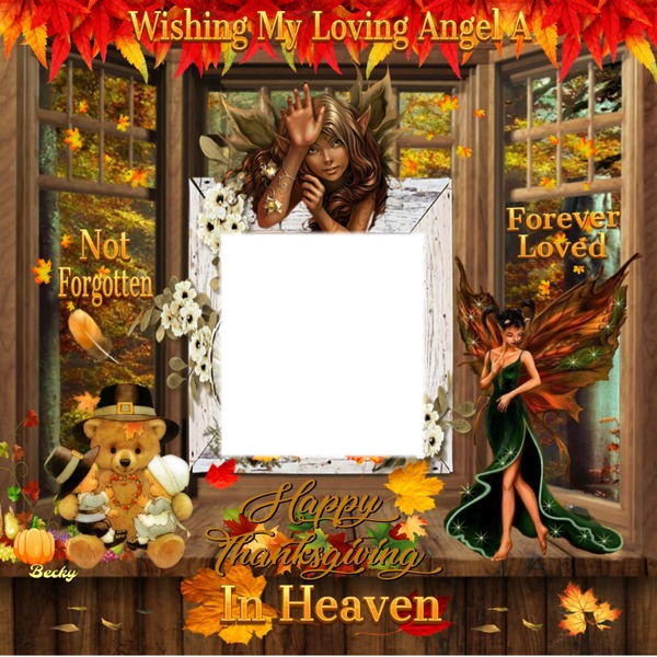 THANKSGIVING IN HEAVEN Photo frame effect