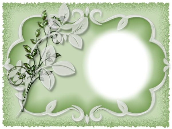 Cadre blanc sur fond vert Фотомонтаж