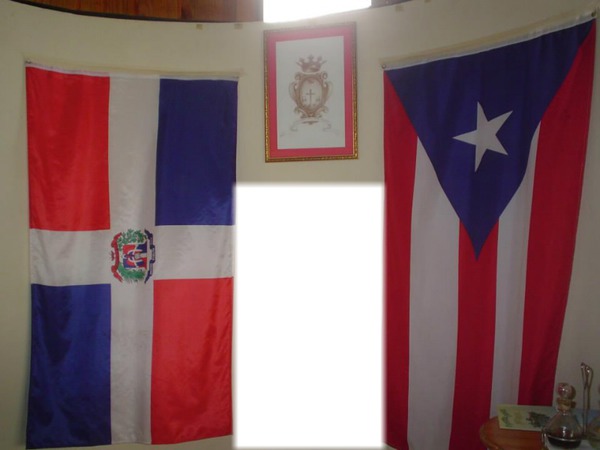 dos banderas de los paises hermanos Montage photo