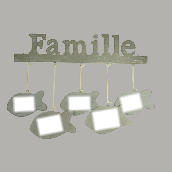 tableau famille 5 cadres poissons Photo frame effect