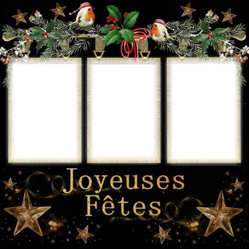 3 photos Joyeuses Fêtes Noël iena Fotomontaż