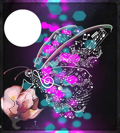 MUSIC BUTTERFLY Photo frame effect