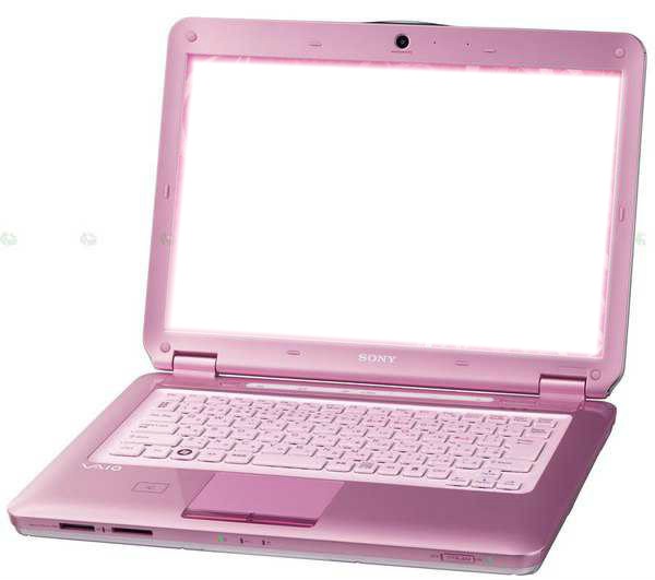 Sony Pink Laptop フォトモンタージュ