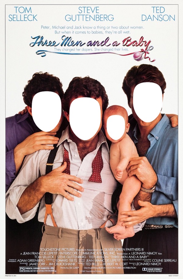3 men and a baby Montaje fotografico