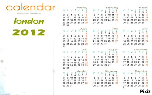 Calendar London Photo frame effect