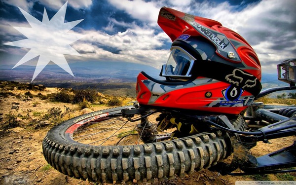 Motocross (Casque + roue) Montage photo