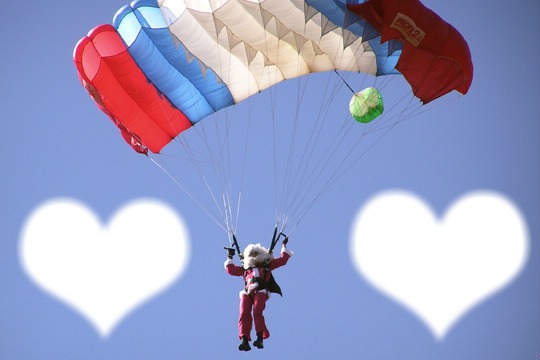 pére noël en parachute♥ lol Fotomontaż