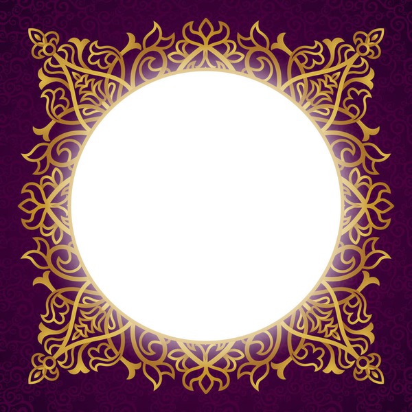 purple frame gold square circle Fotomontaggio