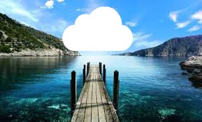 nube en el lago Fotomontagem