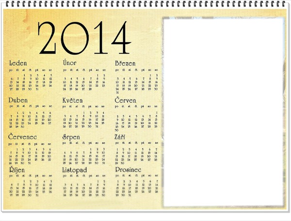 Kalendář 2014 Photo frame effect