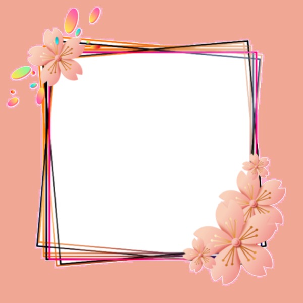 marco y flores palo rosa. Fotomontaggio
