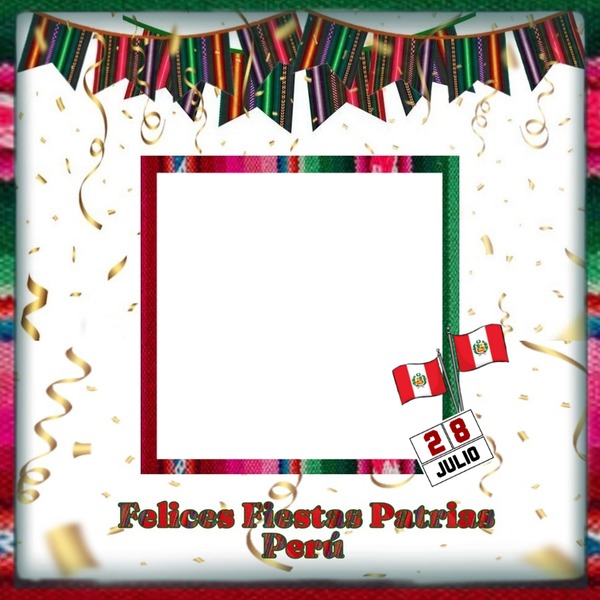 felices fiestas patrias, Perú. Fotomontasje