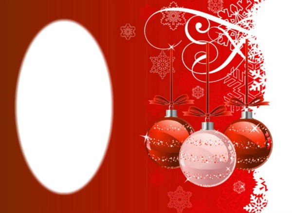 red christmas Photo frame effect