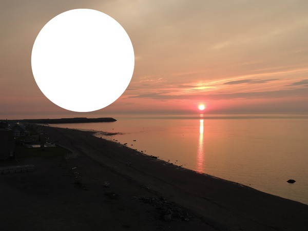 Matane in summer sunset -- Photomontage