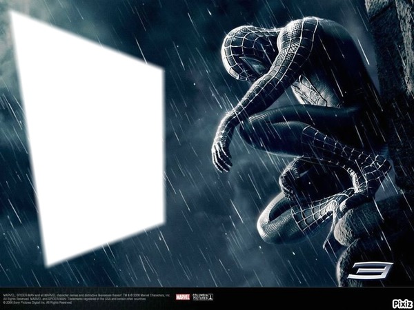 spiderman noir et blanc Фотомонтаж