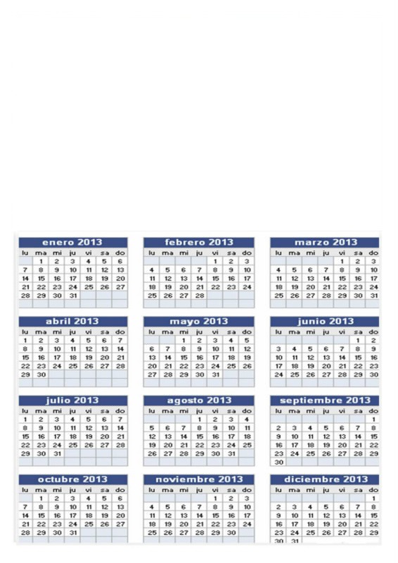 Calendario 2013 Valokuvamontaasi