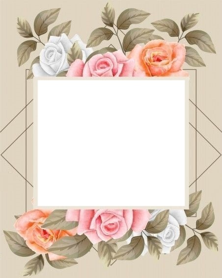 marco y rosas . Fotomontage