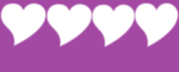 4 coeur sur un font violet Photo frame effect
